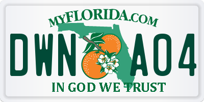 FL license plate DWNA04