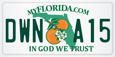 FL license plate DWNA15