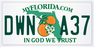 FL license plate DWNA37