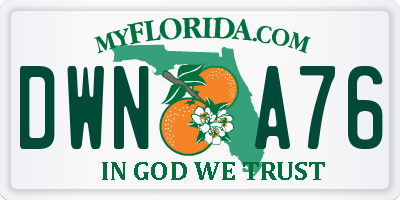 FL license plate DWNA76
