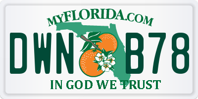FL license plate DWNB78