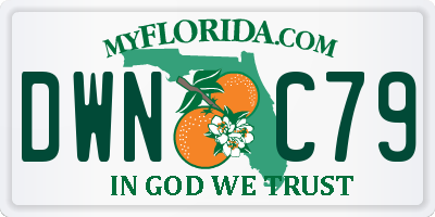 FL license plate DWNC79