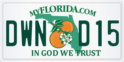 FL license plate DWND15