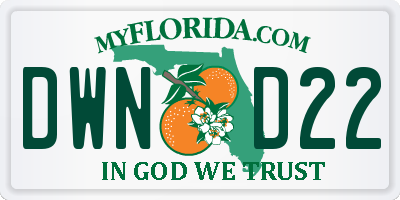 FL license plate DWND22