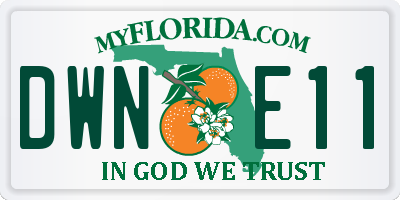 FL license plate DWNE11