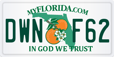 FL license plate DWNF62