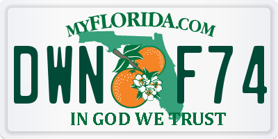 FL license plate DWNF74
