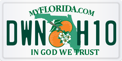FL license plate DWNH10