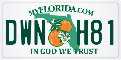 FL license plate DWNH81