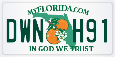 FL license plate DWNH91