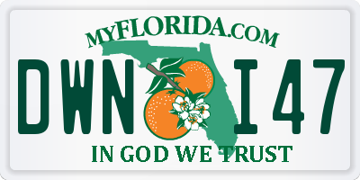 FL license plate DWNI47