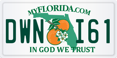 FL license plate DWNI61