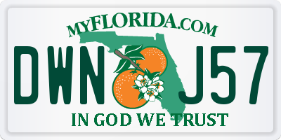FL license plate DWNJ57