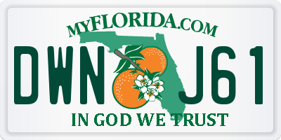 FL license plate DWNJ61