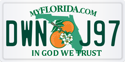 FL license plate DWNJ97