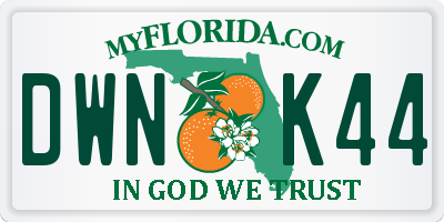 FL license plate DWNK44