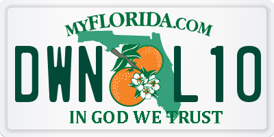 FL license plate DWNL10