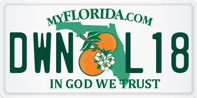 FL license plate DWNL18
