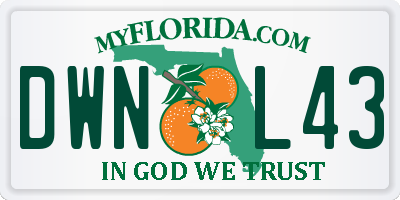 FL license plate DWNL43