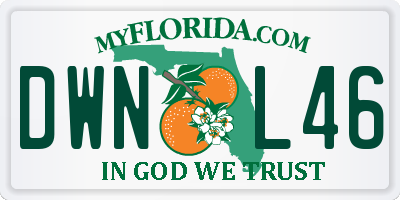 FL license plate DWNL46