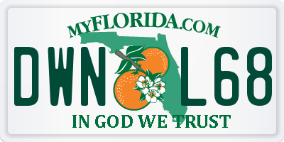 FL license plate DWNL68