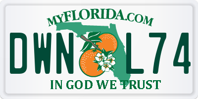 FL license plate DWNL74