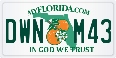 FL license plate DWNM43
