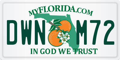 FL license plate DWNM72