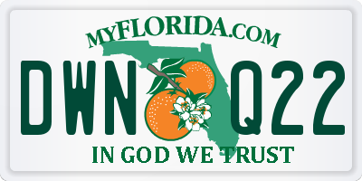 FL license plate DWNQ22