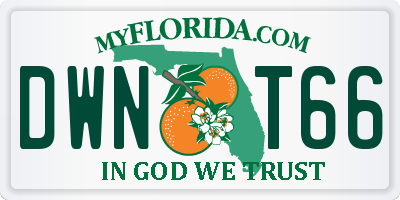 FL license plate DWNT66