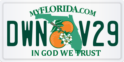 FL license plate DWNV29