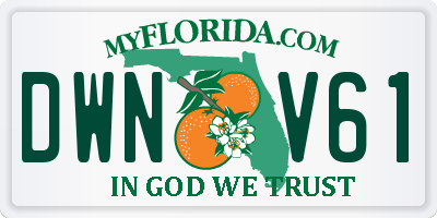 FL license plate DWNV61