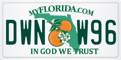FL license plate DWNW96