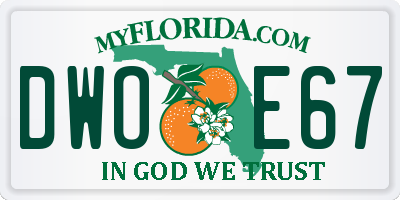 FL license plate DWOE67