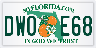 FL license plate DWOE68