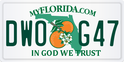 FL license plate DWOG47