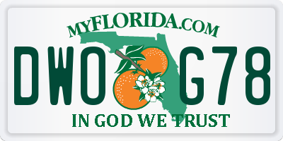 FL license plate DWOG78