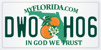 FL license plate DWOH06