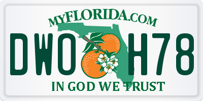 FL license plate DWOH78