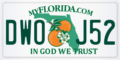 FL license plate DWOJ52
