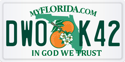 FL license plate DWOK42