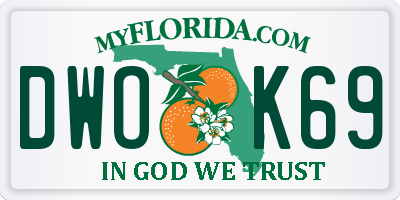 FL license plate DWOK69