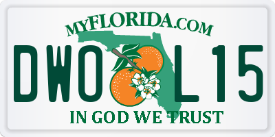 FL license plate DWOL15