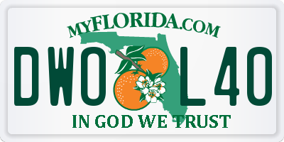 FL license plate DWOL40