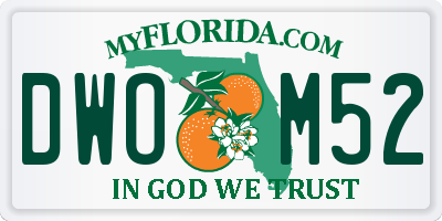 FL license plate DWOM52