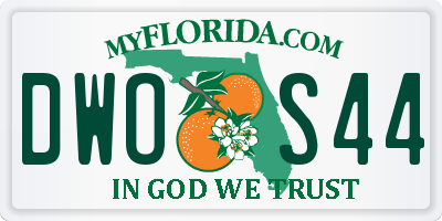 FL license plate DWOS44