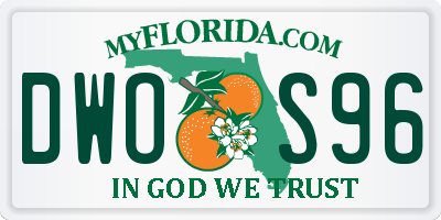 FL license plate DWOS96