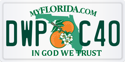 FL license plate DWPC40