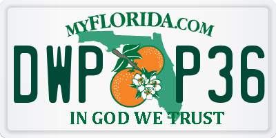 FL license plate DWPP36