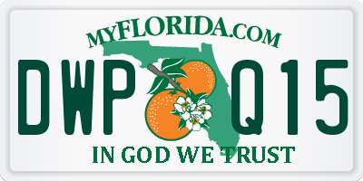 FL license plate DWPQ15